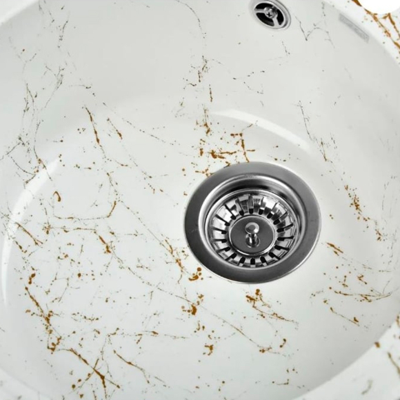 Мойка кухонная Wisent WA05-13 мрамор бело-золотой (без сифона)