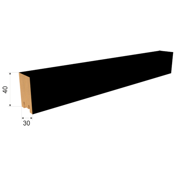 Интерьерная рейка МДФ Stella Ривьера Black Edition 40x30x2700 мм