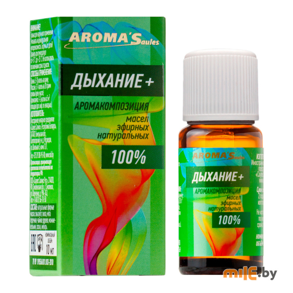 Аромакомпозиция масел эфирных натуральных Aroma Saules Дыхание+ 10 мл