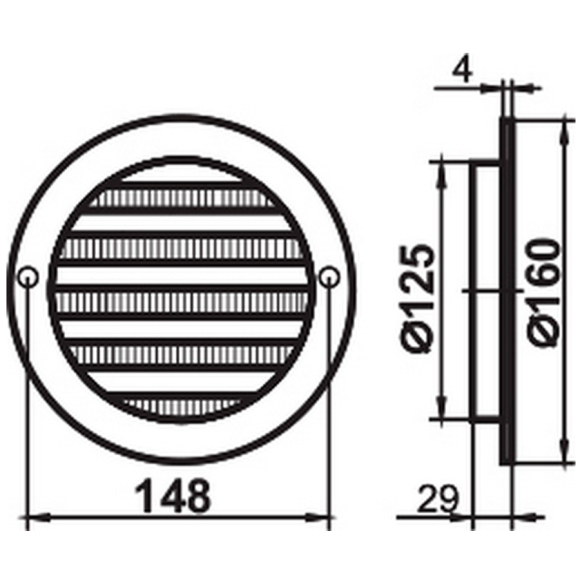 Вентрешетка круглая Семь ветров РК125с (слоновая кость)