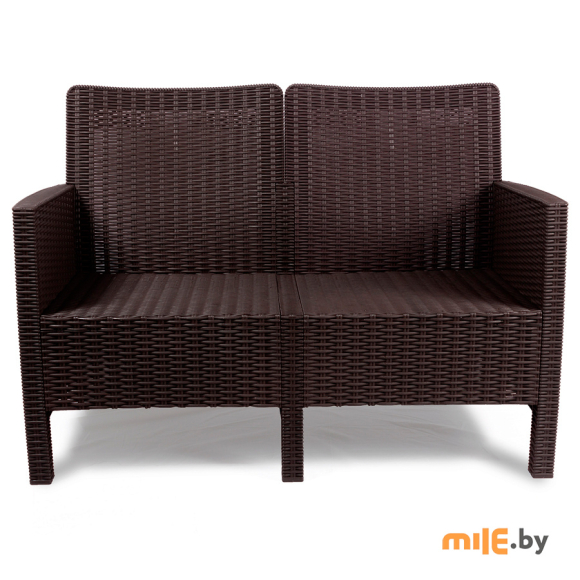 Диван двухместный садовый под ротанг (коричневый)