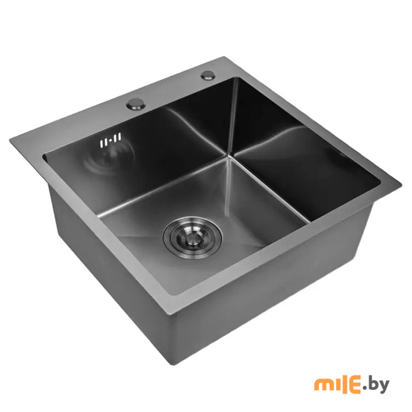 Мойка кухонная Wisent WGS-35050B/W02-114B и смеситель WP49-098-4-U с сифоном, дозатором, коландером