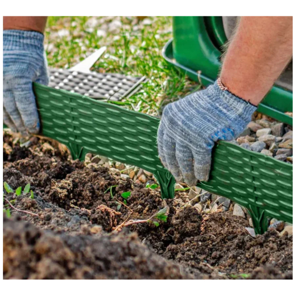 Бордюр садовый Протэкт Ротанг (хаки) БР-3.2 320x9 см