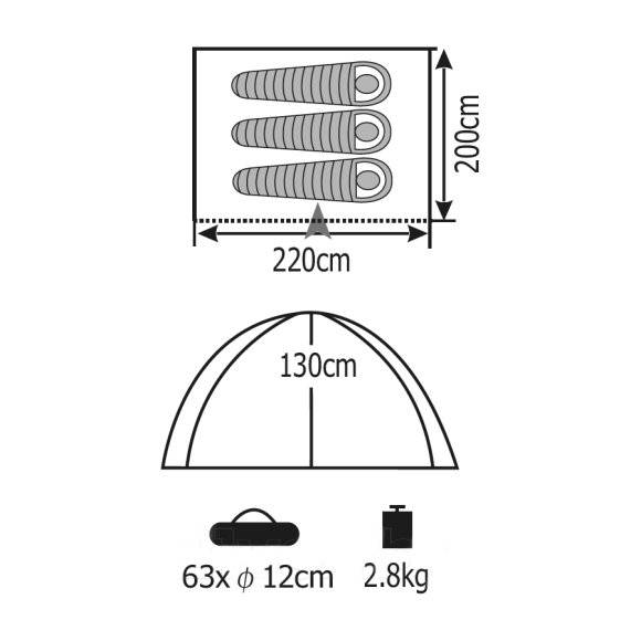 Палатка Coyote Yaren-3 CL-S01-3P