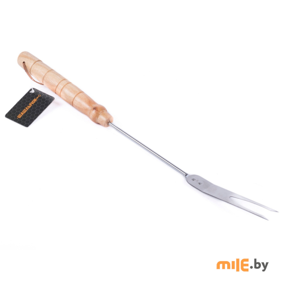 Вилка для гриля Шашлычок металлическая с деревянной ручкой 43,5 см (арт 161218)