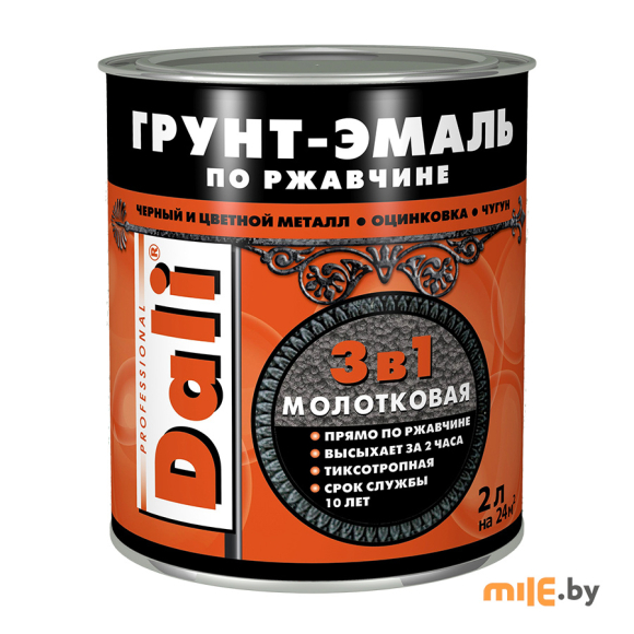Молотковая грунт-эмаль по ржавчине Dali бронзовый 2 л