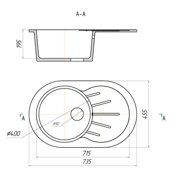 Мойка кухонная Gerhans A02-23 терракот (без сифона) Мойка кухонная Gerhans A02-23 терракот (без сифона)
