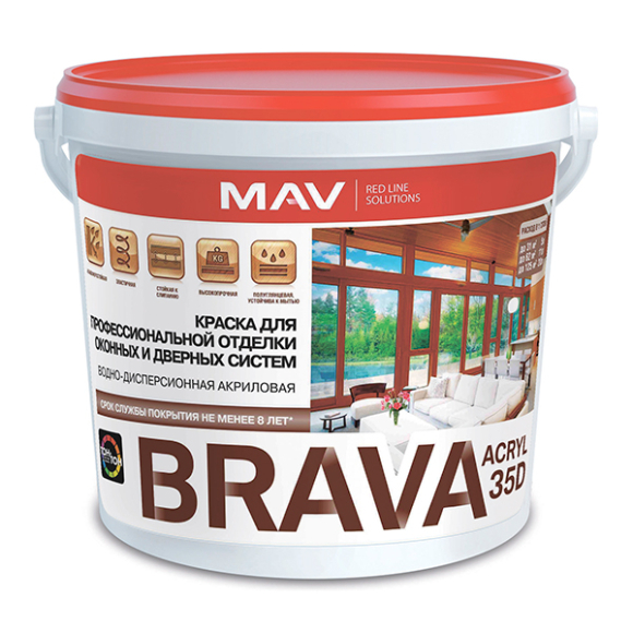 Краска Brava ВД-АК-1035д полуглянцевая База D 1 л (1 кг) Краска Brava ВД-АК-1035д полуглянцевая База D 1 л (1 кг)