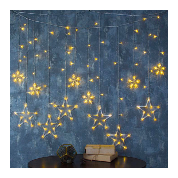 Гирлянда Luazon Lighting бахрома DECOR "Звезды" 2,4м x 0,9м LED 138 теплый белый (2361702)