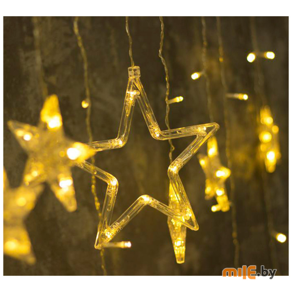 Гирлянда Luazon Lighting бахрома DECOR "Звезды" 2,4м x 0,9м LED 138 теплый белый (2361702)