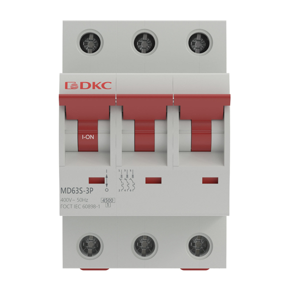 Автоматический выключатель DKC Yon Max MD63N 3P 16A C 4.5kA 3М MD63S-3PC16