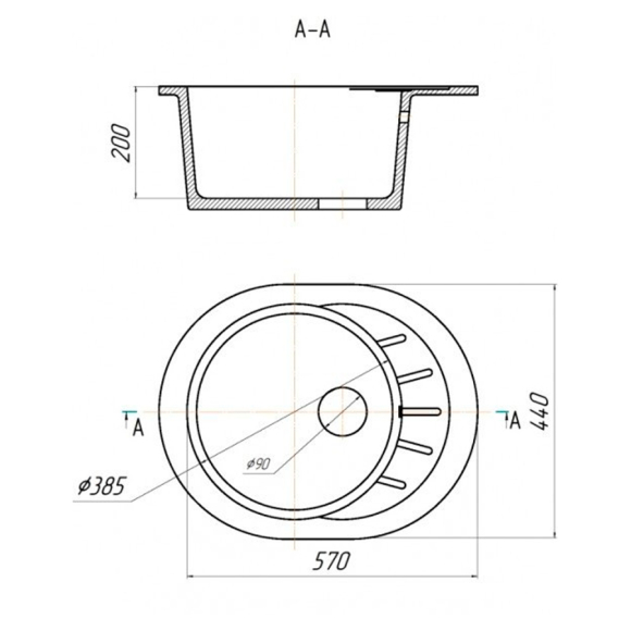 Мойка кухонная Gerhans A03-22 черная (без сифона) Мойка кухонная Gerhans A03-22 черная (без сифона)