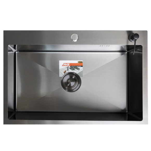 Мойка прямоугольная AKS 79258 (сифон, дозатор, сушка, крепления)