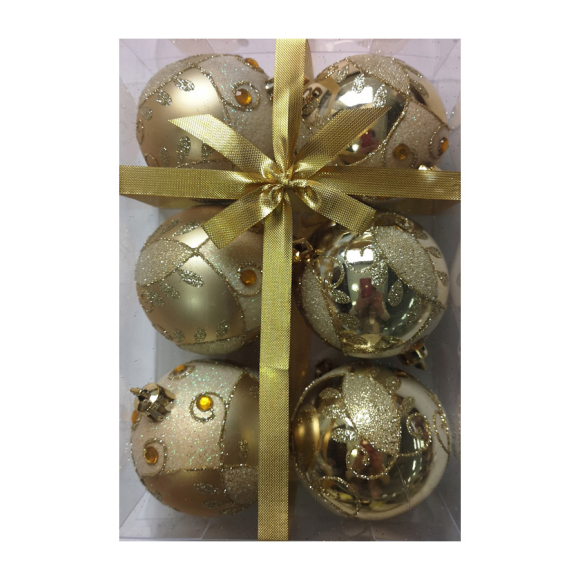 Набор шаров Зимний 7487 (6 шт.) 6 см