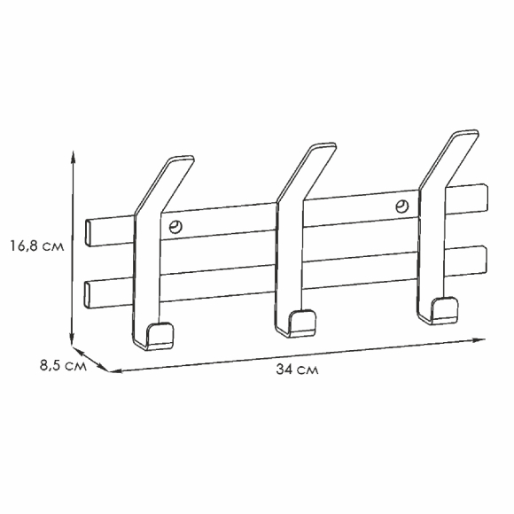Вешалка настенная ЗМИ Торонто 3 (белый)