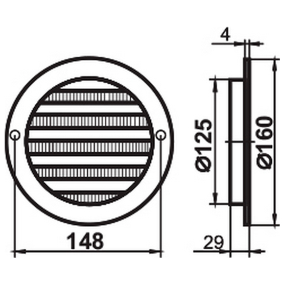 Вентрешетка круглая Семь ветров РК125с (коричневый)