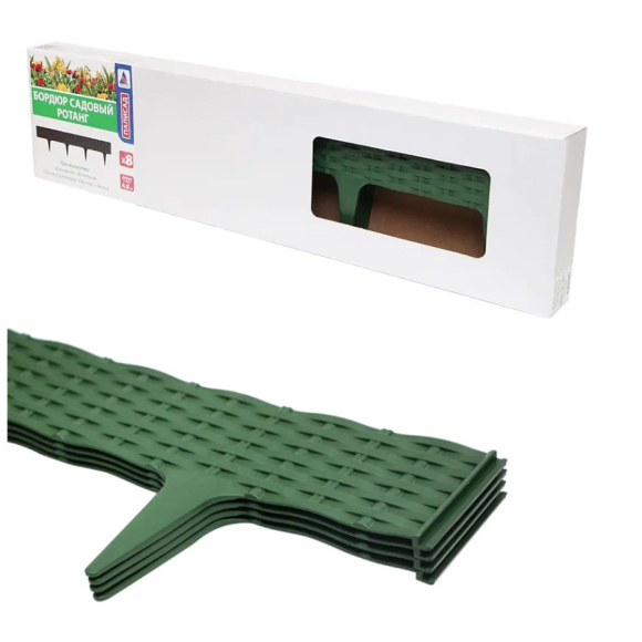 Бордюр садовый Протэкт Ротанг (хаки) БР-4.8 480x9 см