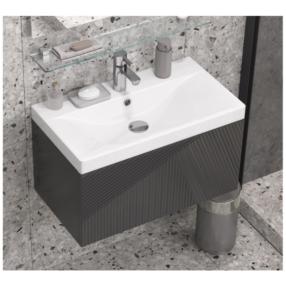 Тумба навесная Velvex Edge 700-0-1 (9696) графит