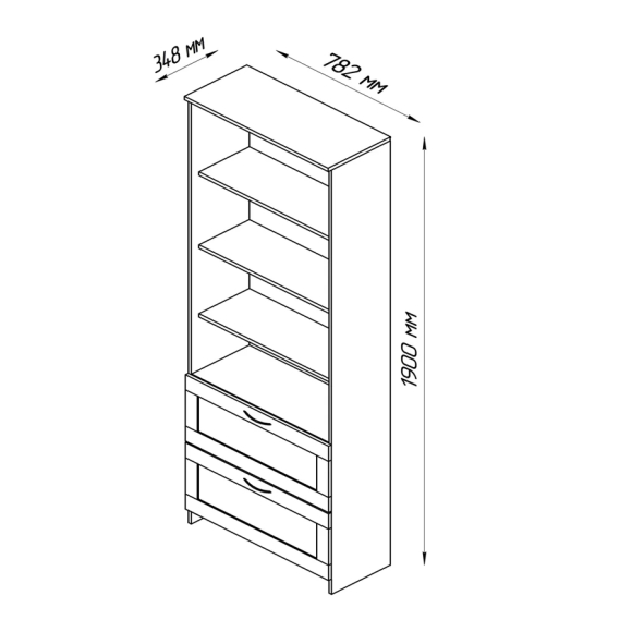 Стеллаж Сириус (2.02.07.110.1) белый 78х190 см