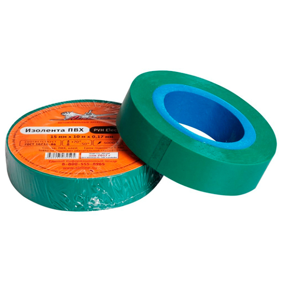 Лента изоляционная зеленая Temflex 1300 15 мм x 10 м