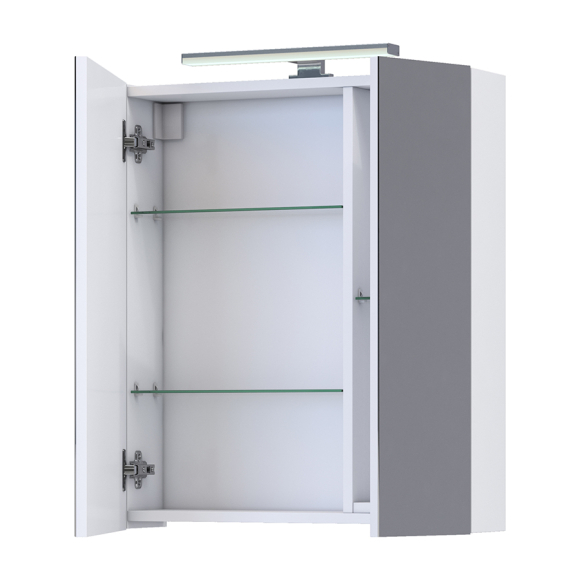Шкаф навесной с зеркалом Vigo Plaza 600 со светильником