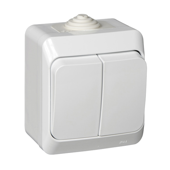 Выключатель Schneider Electric Этюд BA10-042B 2 клавиши (белый) Выключатель Schneider Electric Этюд BA10-042B 2 клавиши (белый)