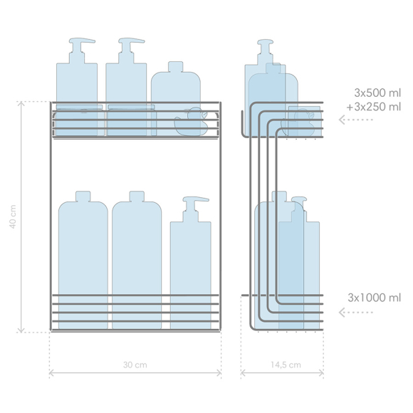 Полка настенная прямая ЧМЗ Фрейм (504-002-01) 300x144x400 мм