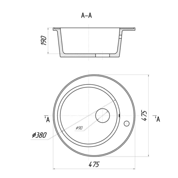Мойка кухонная Wisent WA05-10 бело-серый (без сифона)