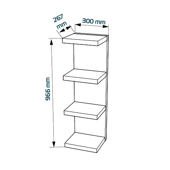 Полка настенная Mebelain Фора 100Е (00753) белый 96,6x30x26,7 см