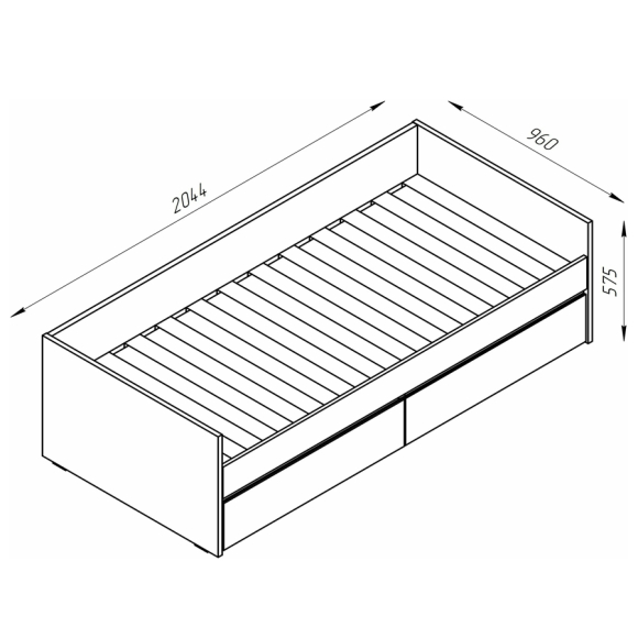 Кровать Кастор раздвижная (2.03.08.120.1) 90x200 см