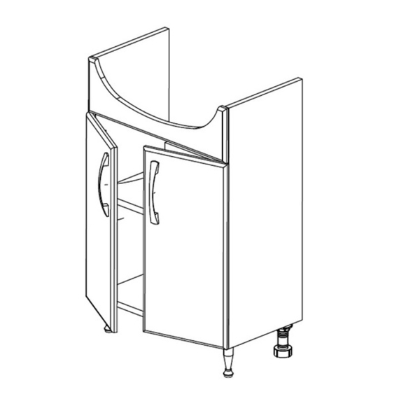 Тумба под умывальник СанитаМебель Камелия-61.13 Д2