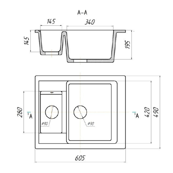 Мойка кухонная Gerhans C01-21 песок (без сифона) Мойка кухонная Gerhans C01-21 песок (без сифона)