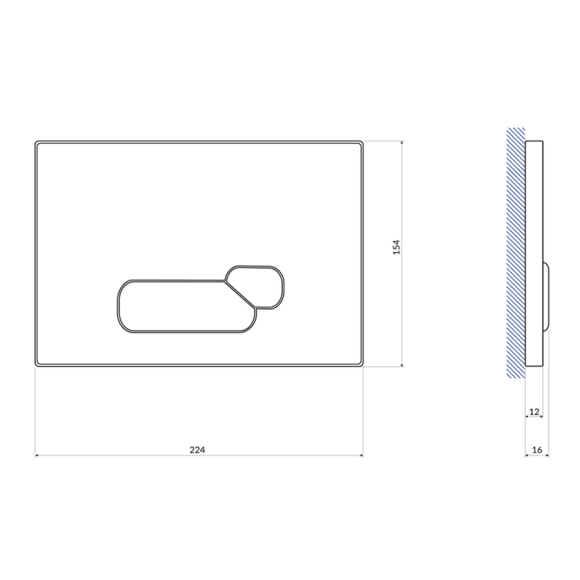 Кнопка управления Cersanit Actis (P-BU-ACT/Cm) матовый хром