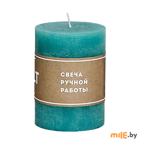 Свеча-столбик Melt декоративная (10x7,5 см) бирюзовая