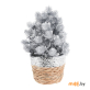 Растение заснеженное в плетеной корзинке (ANM101850) 27 см