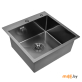 Мойка кухонная Wisent WGS-35050B/W02-114B и смеситель WP49-098-4-U с сифоном, дозатором, коландером